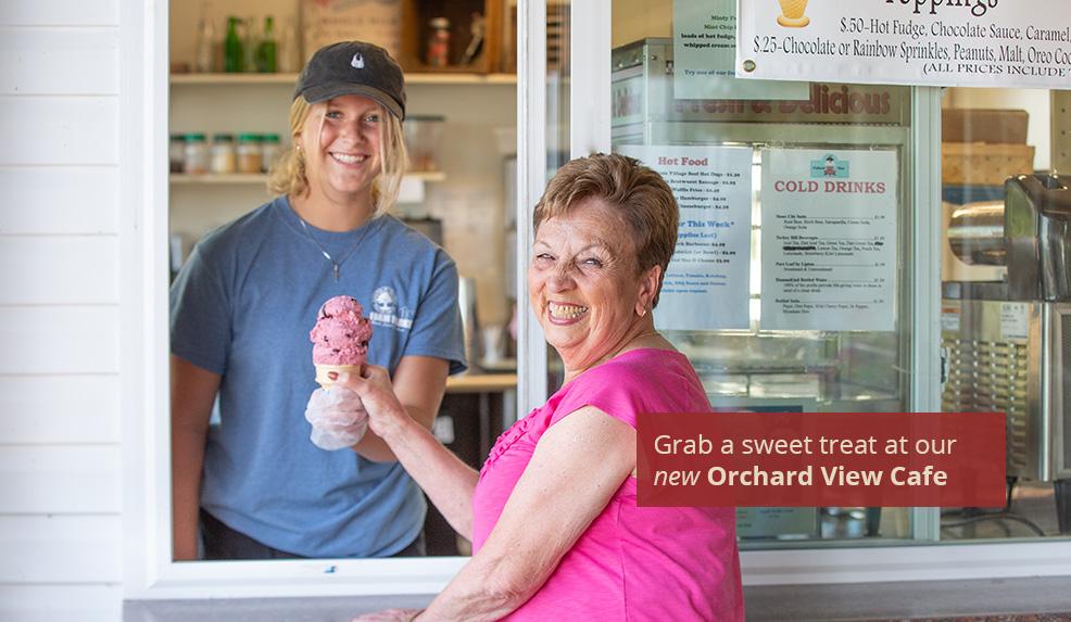 Grab a sweet treat at the Orchard View Cafe